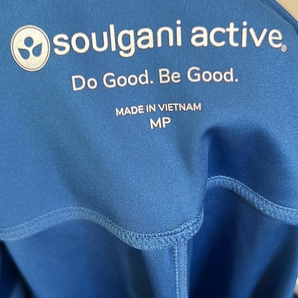 Soulgani Active Petite Blue Floral Leggings Size MP - Picture 10 of 13